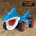 thumbnail image 2 of Crazy Truck: Motorized Shark - Blue - Fish-Shaped Toy Vehicle, Sound Effects, Stunts & Tricks, Rubber Tires, Ocean Animal Racing Action, Kids 3+, 2 of 8