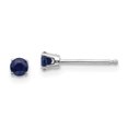 thumbnail image 1 of Boucles d'Oreilles Clous en Or Blanc 14K 3mm Saphir, 1 of 2