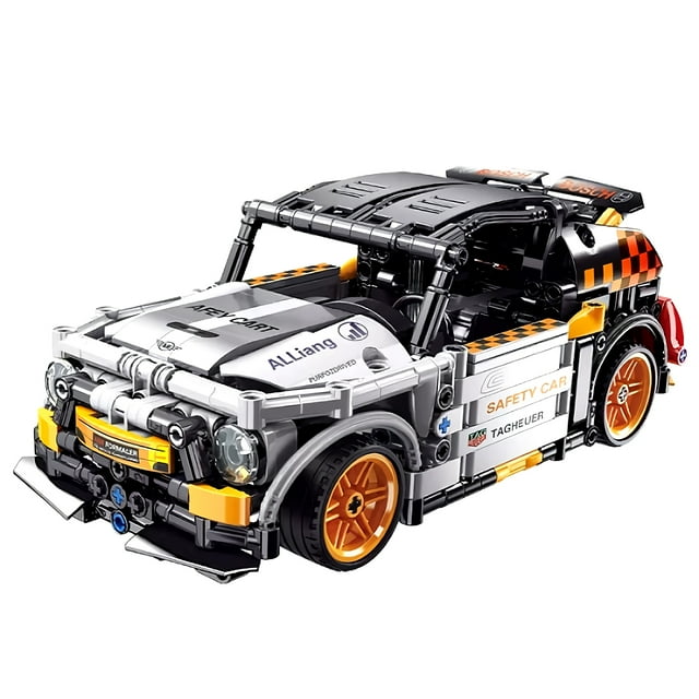 Ensemble de Blocs de Construction de Voiture 484 Pcs, Modèle de Voiture de Sport Mini JCW GP 1:18 avec Moteur à Rétrofriction - 11006