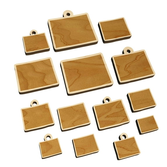 Wyoming State Silhouette Wood Mini Charms Shapes DIY Craft Jewelry - No Hole - 20mm (15pcs)