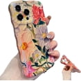 thumbnail image 1 of Lurvia Funda para teléfono, Funda con patrón de Luna y Flor de Pintura al óleo Retro Colorida, Funda Floral Delgada Protectora de TPU a Prueba de Golpes, Funda Impermeable para teléfono móvil con Airb, 1 of 6