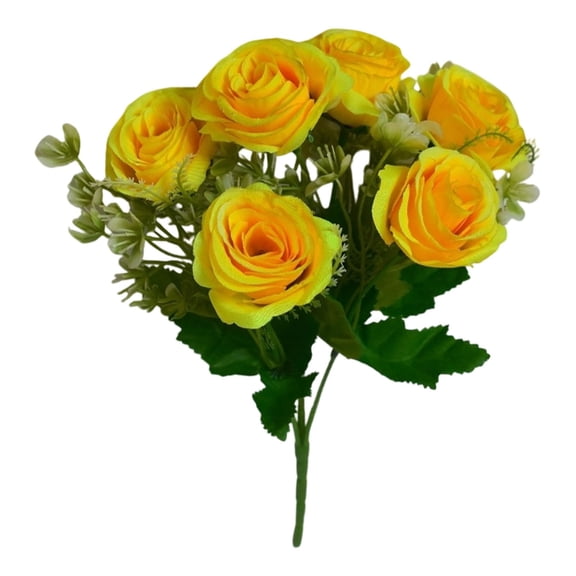 Fake Roses Artificial Flowers Red Roses with Long Stems Realistic Faux Silk Rose Bouquets for Wedding Bridal Shower Centerpieces Floral Arrangements Party Valentines day Flowers(Yellow,)