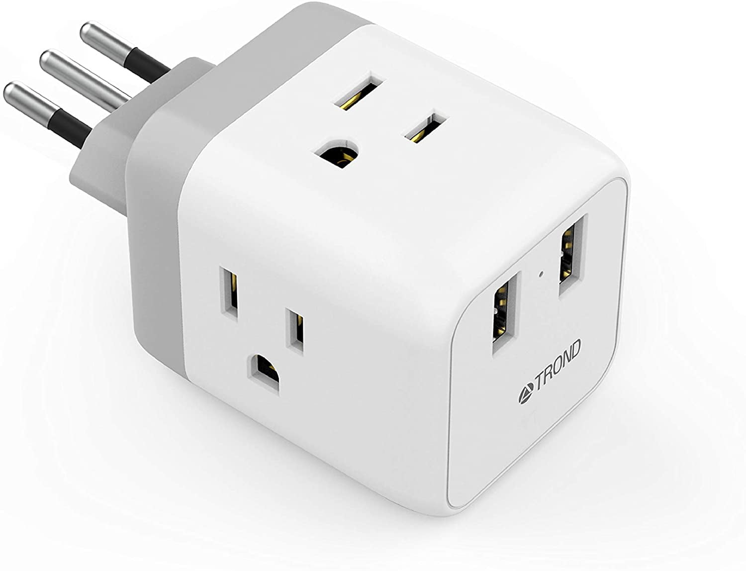 Italy Plug Adapter TROND Safe Grounded Travel Power Adapter With 2 USB