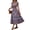 Violet, variant on Women's Plus Size Printed V Neck Short Sleeve Midi Dress Frill Smocked Detail one hundred percent polyester fabric