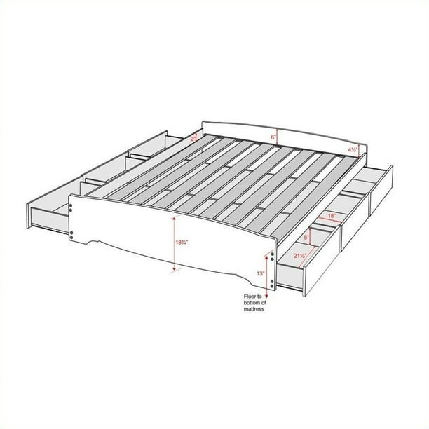 Prepac Monterey White Full Platform Storage Bed Walmart