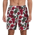 thumbnail image 2 of Picia Rose Flowers pattern Mens Swim Trunks with Compression Liner Stretch Beach Shorts Quick Dry with Zipper Pockets No-Chafing Board Shorts-Small, 2 of 9