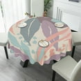 thumbnail image 4 of Eveokoki Round Vinyl Tablecloth 60 inch Abstract Leaves Tablecloth Waterproof Oilproof Tablecloth Wipeable Tablecloth Decorative Table Cover Picnic Tablecloth, 4 of 5