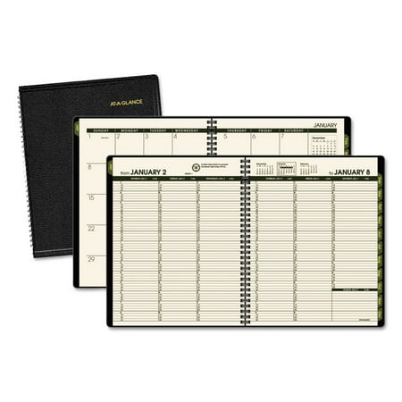Recycled Weekly - RECYCLED WEEKLY/MONTHLY CLASSIC APPOINTMENT BOOK, 8 X 6 7/8, BLACK, 2019