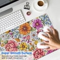 thumbnail image 4 of Long Mouse Pads for Desk,Pioneer Flower Floral Print Pattern Desk Mats on Top Of Desks, Desk Mouse Pad Extra Large with 3mm Non-Slip Base and Stitched Edge for Gaming,Office,Work,Home 35.4"x15.7", 4 of 6