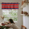 thumbnail image 6 of nqOlkjepod Colorful Striped Farmhouse Short Window Curtain Valances, Farmhouse Modern Rainbow Lines Art Rod Pocket Kitchen Valances for Living Room Bedroom Bathroom Cafe, 1 Panel - 42" x 18", 6 of 8