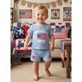 thumbnail image 3 of BemeyourBBs Toddler Baby Boy 4th of July Outfits Patriot Independent Day Summer Clothes Little Baby Boys American Boy Letter American Flag Embroidery Short Sleeve T Shirt Tops and Shorts Set, 3 of 9