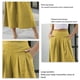 thumbnail image 5 of Pantalones plisados de cintura alta con bolsillos para mujer, pantalones anchos favorecedores de color amarillo XL, 5 of 6