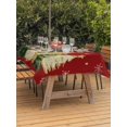 thumbnail image 2 of Outdoor Tablecloth with Umbrella Hole and Zipper, Red Christmas Tree Rectangle Table Cloth 60x102 Inch Waterproof Tablecloth, Xmas Tree Winter Snowflake Picnic Table Cover for Patio Camping, 2 of 7
