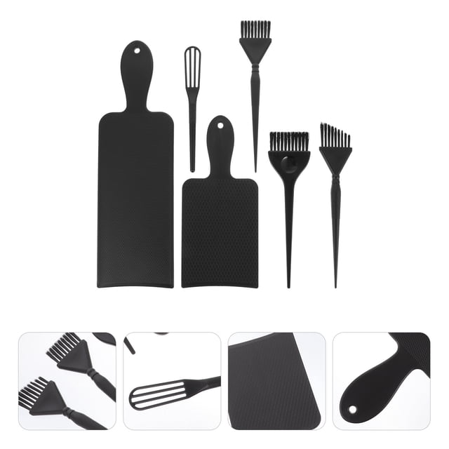 FESTFENDS 6Pcs Hair Tint Kit with Black Plastic Dyeing Board and Comb for Precise Hair Color Application
