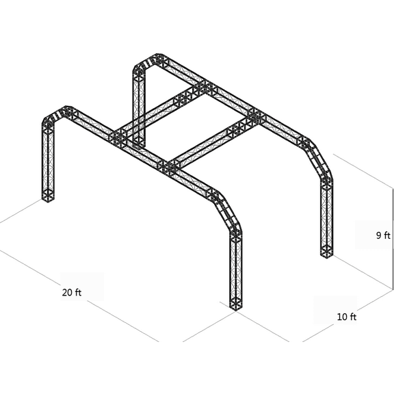Trade Show Booth Trusses DJ Stage 20ftx10ftx9ft Metal Black Truss box