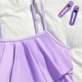 thumbnail image 6 of OYXSER Girl's 2 Piece Tankini Swimsuits Flowy Ruffle Flounce Floral Print Cute Bathing Suits, Purple 7-8Y, 6 of 7