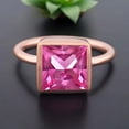 thumbnail image 2 of Princess Cut Pink Sapphire Ring Delicate Yellow Gold Promise Ring Alternative Fine Women Jewelry Anniversary Gift For Wife, 2 of 4