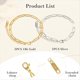 thumbnail image 2 of Kit de 10 Pulseras con Dijes, Cadena de Clip Chapada en de 18 Quilates, Pulseras Ajustables de Acero Inoxidable de 16 cm., 2 of 7