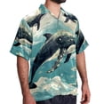 thumbnail image 2 of Whale Men's Printed Casual Button Down Short Sleeve Beach Shirts, 2 of 6
