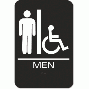 

MEN Accessible Restroom Sign - Styrene-Black / White (4 Units)