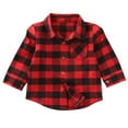 thumbnail image 1 of ITFABS T-Shirt à Manches Longues pour Bébé Garçon Fille, Blouse à Imprimé Carreaux Rouge et Noir, 1 of 7
