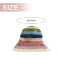 thumbnail image 2 of Sombrero de paja arcoíris con circunferencia de la cabeza de 56-58 cm, para mujer, protector solar de verano, para playa, sombrero de pescador, sombrero con rayas que cubre la cara, 2 of 5