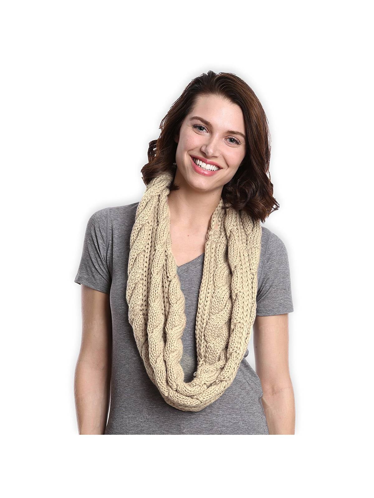 gift for him gift for mom infinity scarf scarves for men taupe scarf Scarves for women chunky knit scarf
