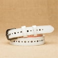 thumbnail image 2 of Pavied Belts for Women Studded Belt Fashion Ladies Men Leather Belts Jeans Belt Hollow Lesisure Belts Wide Belts Clearance Sales White One Size, 2 of 4