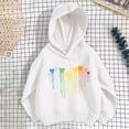 thumbnail image 2 of Ahuyic Girls Boys Blouse Long Sleeve Hooded Print Sweatshirt for Fall Winter,3 Years White, 2 of 4
