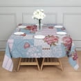 thumbnail image 3 of Pioneer Flower Floral Print Pattern Square Tablecloth,Waterproof Square Table Cover,Wipeable Spillproof Washable Table Cover for Home Kitchen Party Decor 42"X42"(107x107cm), 3 of 6