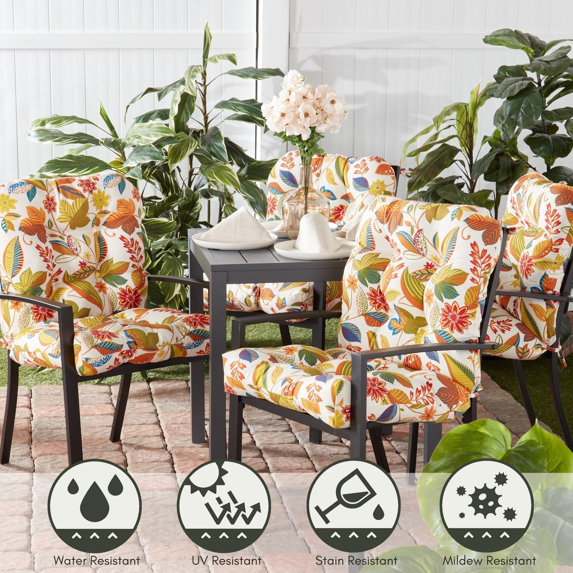 Greendale Home Fashions Esprit Floral Outdoor Dining Chair Cushion