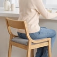 thumbnail image 4 of Dayalane Modern Farmhouse Bar Stools Set of 4, 26”Counter Height Bar Stools with Slatted Back, Chenille Upholstered & Solid Wood Legs Barstools for Kitchen Island Dining Rooms and Home Bars, Gray, 4 of 11