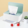 thumbnail image 3 of Wipes Dispenser with 2Pcs Portable Refillable Wipe Holder,Reusable Large Wipe Holder Box Flushable Wipes Case Bathroom Wipes Container for Pet Nursery Kitchen Office Counter(White-Green), 3 of 7