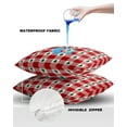 thumbnail image 4 of Pack of 2 Outdoor Pillow Covers, Christmas Tree Red Buffalo Plaid Waterproof Square Throw Pillowcase Cushion Decorative Pillow Covers for Couch Patio Tent, 18x18 in, 4 of 6