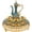 Blue and Gold, variant on Turkish Coffee and Tea Service Set with Teapot, Tray, 6 Metal Cups, and Gold Hip Flask for Table Decor