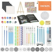 Mandala Dotting Tools Kit with Acrylic Paints and Reusable Stencils - Fun Rock Painting & DIY Craft Project - Dot Art Supplies with Zipper Bag - Drawing Home Decor Activity, Gift for Teens and Adults