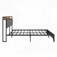 thumbnail image 4 of Queen Size Metal Platform Bed Frame with Charging Station, Grey, No Box Spring Needed for Main Bedroom, 4 of 5