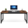 thumbnail image 3 of Fnova 63'' Executive Desk, Large Home Office Computer Desk with Thickened Metal Frame, Sturdy Writing Table, Multipurpose for Dining, Conference & Home Office, 3 of 9
