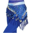 thumbnail image 2 of Women Hip Scarf Shimmers Fishing Net Dress Stage Costume Tassel Hem Skirts Eyelet Dress, 2 of 3