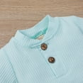 thumbnail image 4 of MesaSe Newborn Infant Baby Boy Girl Winter Clothes Ribbed Solid Button Long Sleeve Tops Pants 2PCS Set Orange 0-3 Months, 4 of 10