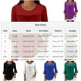 thumbnail image 3 of Olyvenn Womens Ruffle 3/4 Sleeve Dressy Blouses Casual Crew Neck Double Layers Mesh Shirts Flowy Tunic Tops Pink M, 3 of 8