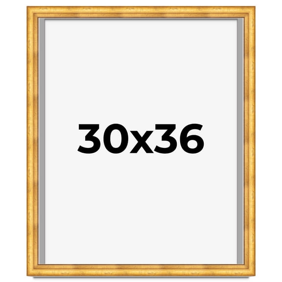 30x36 Gold Shadowbox Frame - Interior Size 30x36 by 1.75 Inches - Made to Display Items Up To 1.75 Inches Deep