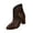 Brown, variant on Black Ladies Ankle Boots Brogue Detailing Mid Block Heel Comfortable For Fall Winter Daily Casual Outdoor Walking Soft Footwear Size 42