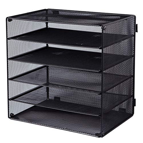 EASEPRES 5 Slot Desk Organizer Tray, Mesh File Paper Letter Tray