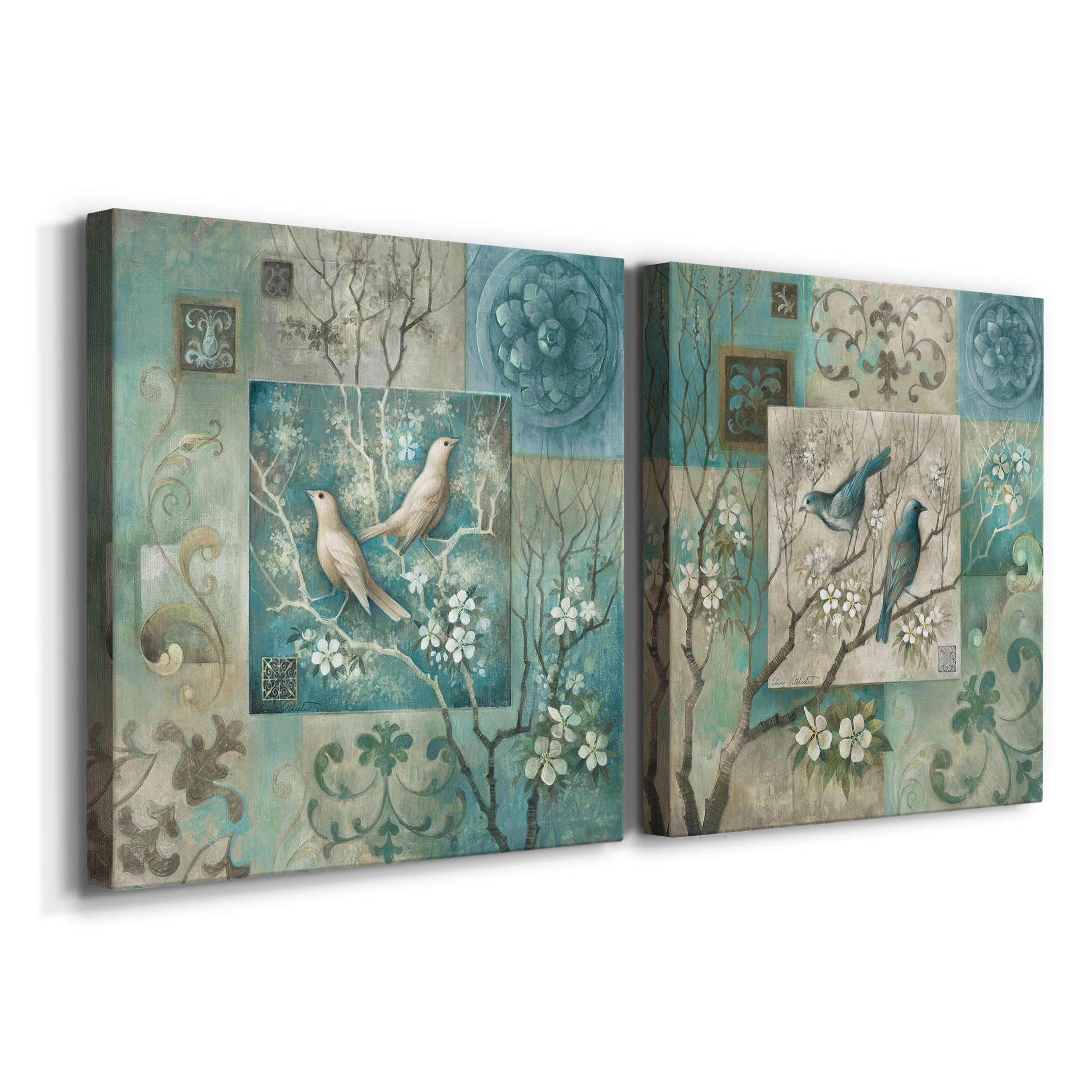 Arboretum Spring Song II - Premium Gallery Wrapped Canvas - Ready to Hang Set of 2 - 40 x 40 Each