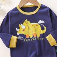 thumbnail image 5 of TOWED22 Toddler Baby Girl Boy Clothes Set 2 Piece Long Sleeve Sweatshirt Tops and Casual Pants Cartoon Graphic Print Fall Winter Outfits Clothing(Dark Blue,5-6 Y), 5 of 6