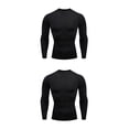 thumbnail image 4 of Minnieouse Ropa interior térmica para hombre, medias elásticas para correr, capas base cálidas, ropa deportiva de compresión para motocicleta, Negro, XL 2piezas, 4 of 6