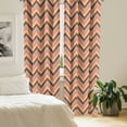 thumbnail image 2 of Ambesonne Chevron Retro Curtains, Vintage Zigzag Theme, Pair of 28"x63", Chocolate Dust Multicolor, 2 of 5
