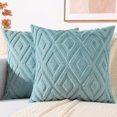 thumbnail image 1 of Fundas de almohada DecoruHome Spring de lana sintética de 66 x 66 cm, color verde menta, 1 of 9