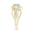 thumbnail image 3 of Angara Natural 1.12 Ct. Aquamarine with Diamond Infinity Ring in 14K Yellow Gold for Women (Ring Size: 3), 3 of 10